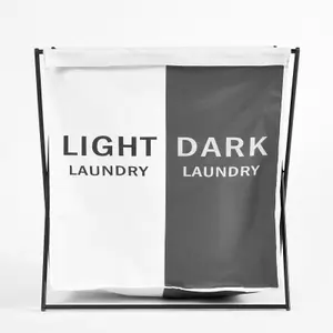 Laundry Basket Light Dark Washing Hamper Bag Folding Clothes Storage Handle Bin