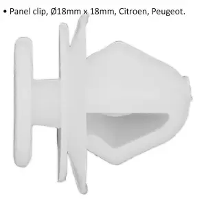 20 PACK Panel Trim Clip Fitting - 18mm x 18mm - Suitable for Citroen & Peugeot