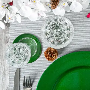 Metallic Charger Plates Set - Green - 12pc - Decorative Dinner Set by Harbour Housewares