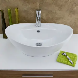 Europa Maltese 590x390 1th White Ceramic Counter Top Basin