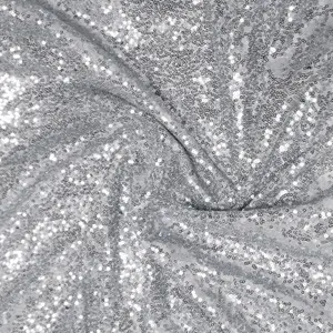 4ft x 7ft Sequin Backdrop Photography Background Shiny Fabric Glitter Curtain Backdrop, Silver