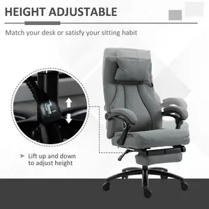 Vinsetto Executive Office Chair with Vibration Massage Pillow USB Power Wheels