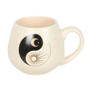 Something Different Yin Yang Round Mug Beige/Black (One Size)