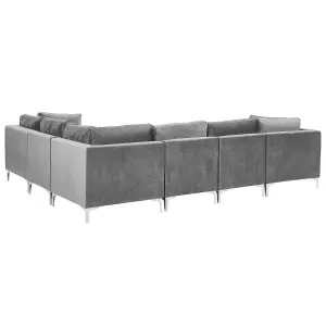 Corner Sofa EVJA Grey Velvet Left Hand