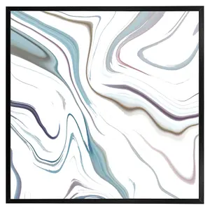 Blue rippled marble (Picutre Frame) / 24x24" / Grey