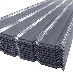 12 pcs Metal Corrugated Roofing Sheet Roof Sheet for Garden Storage Shed,Light Black,L 129 cm x W 45 cm x T 0.27 mm