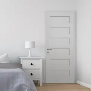 Geom 6 panel Unglazed Shaker White Internal Door, (H)2040mm (W)826mm (T)40mm