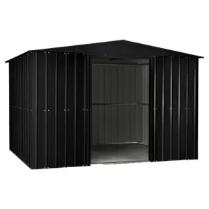 Globel 10x7ft Apex Metal Garden Shed - Anthracite Grey