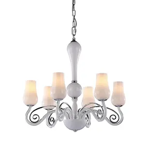 Luminosa Modern Chandeliers White 6 Light , E14