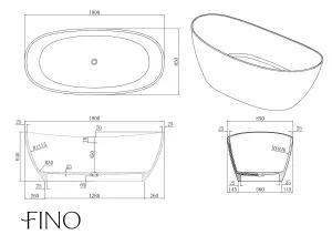 Cazorla Freestanding Stone Bath 1800mm