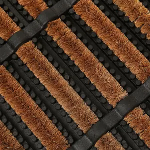 Charles Bentley 29.5" Natural Coir and Rubber Boot Scraper Door Mat 45x75cm