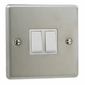 Stainless Steel 10A Double Gang Toggle Light Switch (Set of 4)