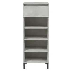 Berkfield Shoe Rack Concrete Grey 40x36x105 cm Engineered Wood