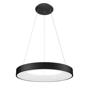 Luminosa Modern LED Hanging Pendant Black, Warm White 3000K 2750lm