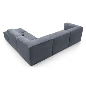 Doris Modular Extended Corner Sofa in Dark Grey Cord Chenille