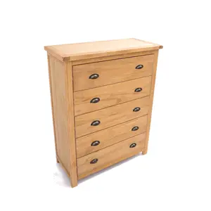 Lugo 5 Drawer Chest of Drawers Brass Cup Handle