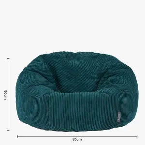 icon Kingston Classic Corduroy Bean Bag & Pouffe Teal Green Bean Bag Chair