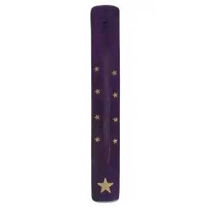 Something Different Wood Star Incense Ash Catcher Purple/Gold (One Size)