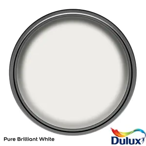 Dulux One Coat Pure Brilliant White Satinwood Metal & wood paint, 2.5L