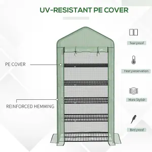 Outsunny Widened Mini Greenhouse 5 Tier Green House, 193H x 90W x 49Dcm, Green