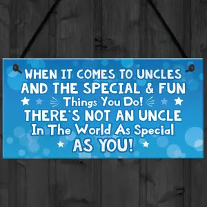 Red Ocean Uncle Keepsake Gifts Novelty Hanging Plaque Uncle Christmas Gift Birthday Gift For Uncle