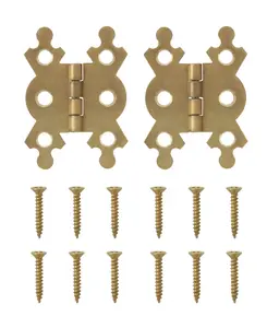 Brass-plated Metal Flush Door hinge NO92 (L)40mm (W)40mm