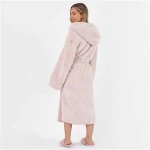 Brentfords Teddy Marl Dressing Gown - Blush