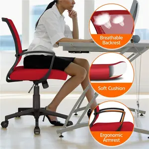 Mid-back Mesh Office Chair Red