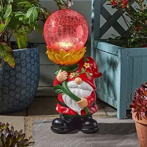 Solar Power Woodland Wizard Garden Ornament Colour Changing Light Outdoor 45cm