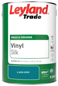 Leyland Trade Vinyl Silk Walls & Ceilings Emulsion Paint (S 4050-B20G) - 5L