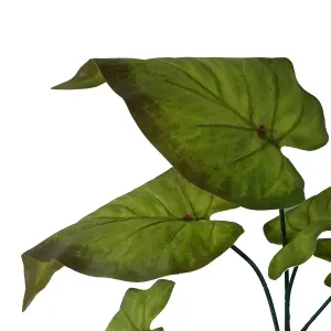 Pack of 6 x 50cm Artificial Green Plastic Leaf Stem