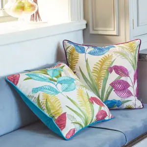 Prestigious Textiles Sumba Floral Piped Feather Filled Cushion