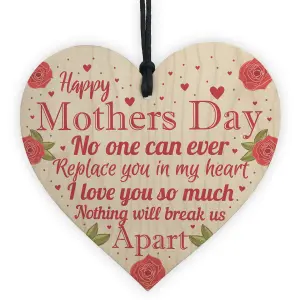 Red Ocean Happy Mothers Day Gift Decorations Mum Gifts Wooden Hanging Heart Sign Mothers Day Gift From A Son Or Daughter