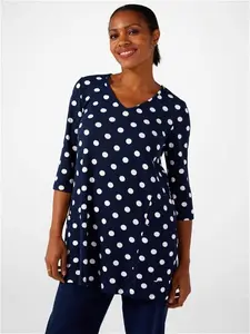 Kim & Co Printed Soft Touch Swing Tunic With Pockets