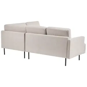 Left-Hand Corner Sofa BREDA Light Beige Fabric Left Hand