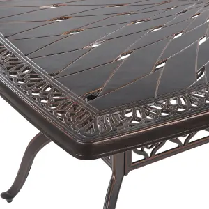 Garden Table Metal Dark Brown LIZZANO