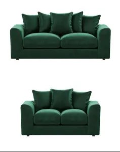 Plush Velvet Green 3+2 Seater Set