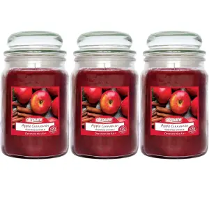 Airpure Scented Candle jar Apple Cinnamon 510gm x 3