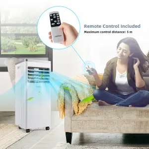 Costway 7000BTU Air Conditioner 3-in-1 Air Cooling Fan Dehumidifier with Remote Control