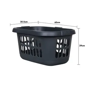 Wham 2 x Casa Plastic Hipster Laundry Basket Midnight