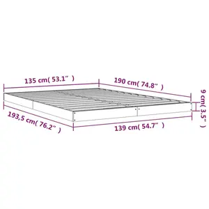 Bed Frame Solid Wood Black / Double (4'6)