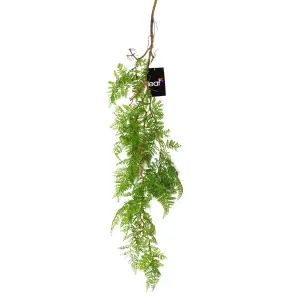 6 x 100cm Artificial Hanging Maidenhair Fern Plant Dark Green