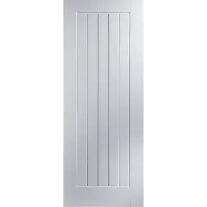 Cottage Unglazed Cottage White Woodgrain effect Internal Door, (H)2032mm (W)813mm (T)35mm