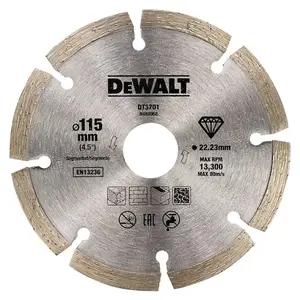 Dewalt DT3701-QZ High Performance Diamond Cutting Disc Segmented 115mm X22.23mm