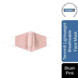 Termin8 Satin Silk, Lightweight Breathable, Washable Face Mask, Blush Pink