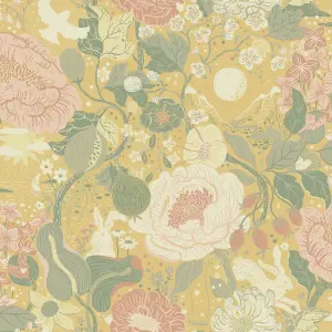 Galerie Sommarang 2 Yellow Vaxa Floral Wallpaper Roll