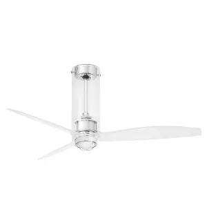 Luminosa Tube LED Transparent Ceiling Fan with DC Motor, 3000K