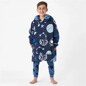 Dreamscene Space Print Hoodie Blanket, Kids - Navy