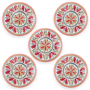 Purely Home Mediterranean Melamine Dinner Plates - Set of 5