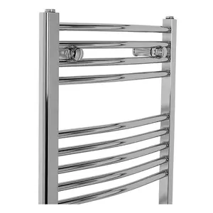 Right Radiators 1100x500 mm Bathroom Curved Heated Towel Rail Radiator Warmer Ladder Chrome